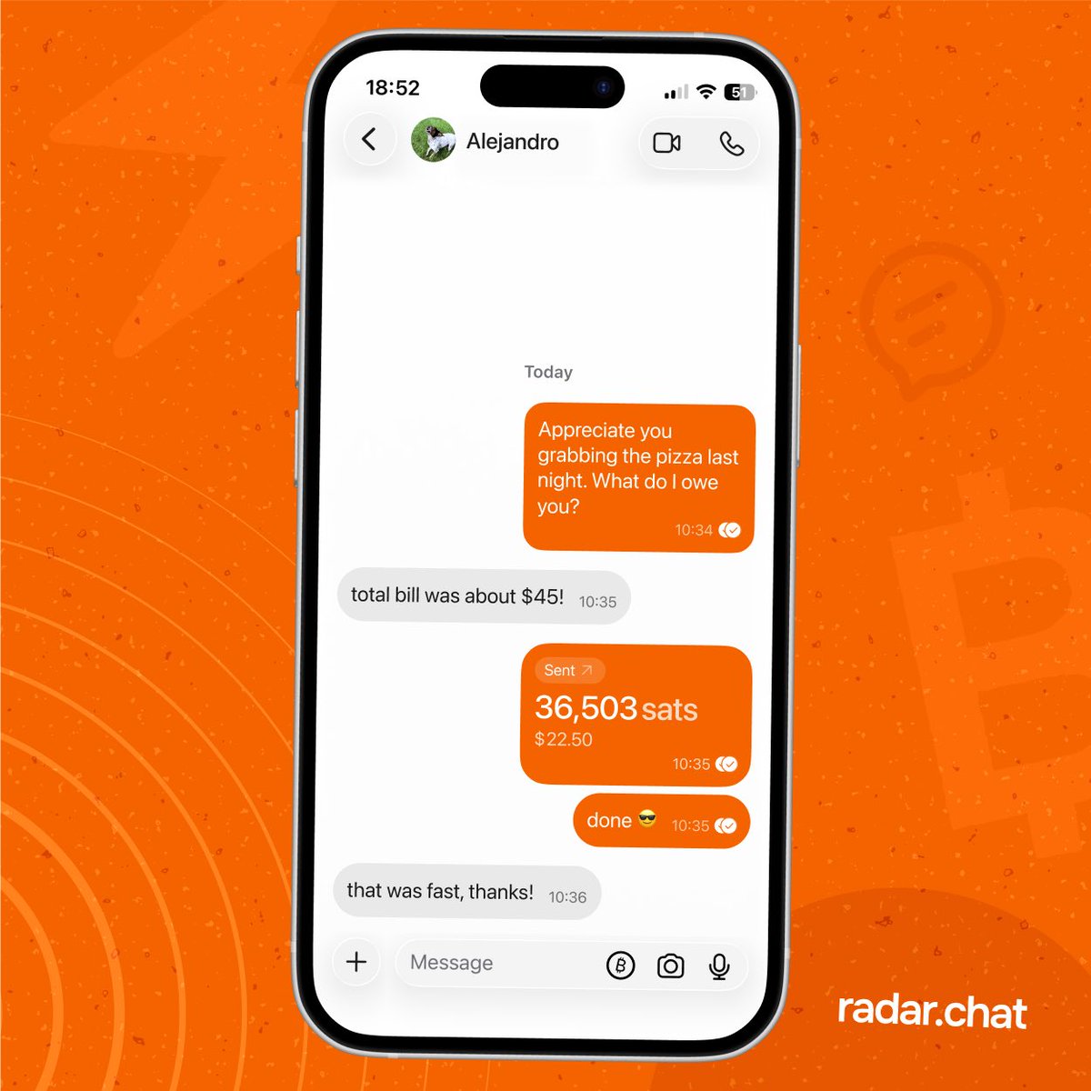RadarChat's tweet photo. Sending Bitcoin shouldn’t feel complicated. https://t.co/VwbjXN31Jc