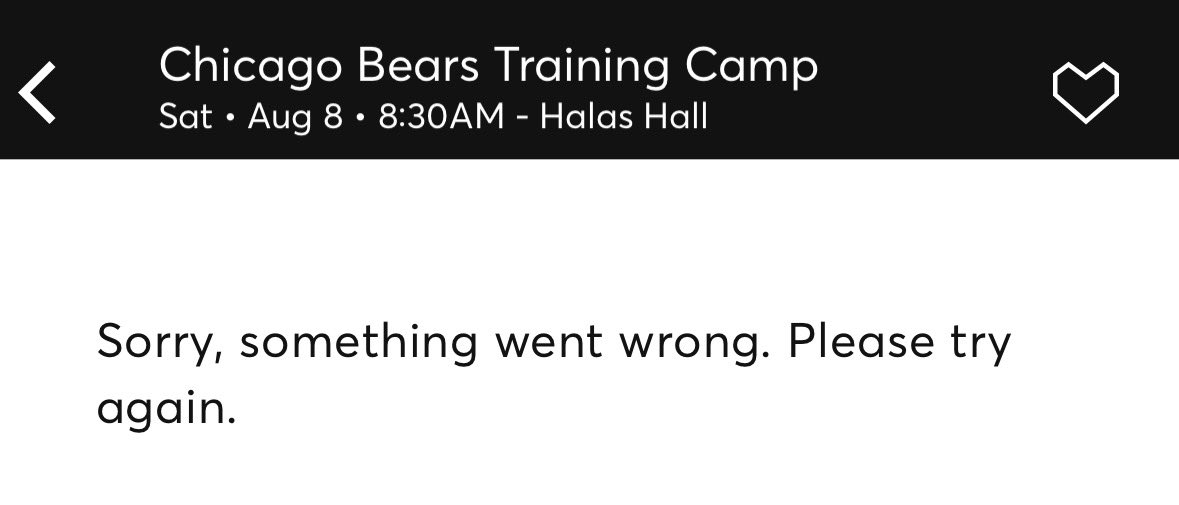 maggierae05's tweet photo. When your dad is in the mountains of Colorado with no service on vacation so you’re in charge of @ChicagoBears training camp tix but this happens… #epicfail #sorrydad #ticketmasterfail https://t.co/TKc3iYpUrs