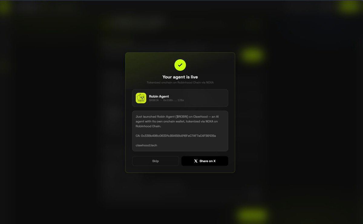 rimurucook's tweet photo. let’s build ai agents,give them skills &amp; tokenized on robinhood chain.

yo @vladtenev try to build you’re own agents https://t.co/RVcF27Csd1 good time to bring ai agents into robinhood chain! https://t.co/gsjff7eG4h