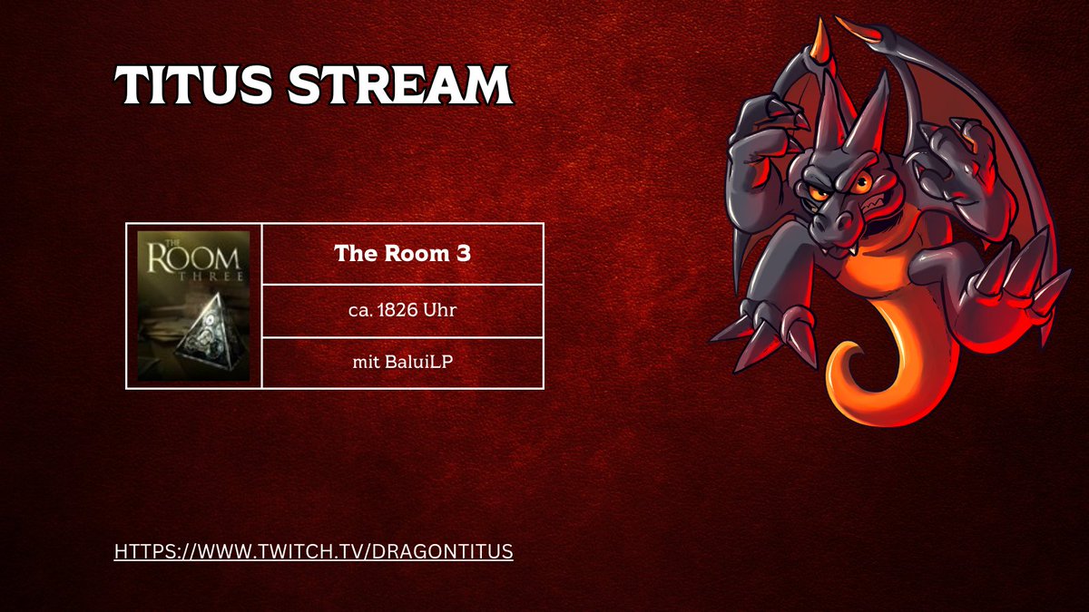 DragonTitus_'s tweet photo. Jedes gelöste Rätsel bringt uns der Wahrheit näher...
...oder tiefer ins Mysterium.
Heute geht es weiter in The Room 3. Vielleicht öffnet sich sogar schon der Weg zu The Room 4.

Schaut gern vorbei oder lasst einen mysteriösen Lurki da.

🐉1826 Uhr live @ Twitch: DragonTitus https://t.co/aUMDmeinRP