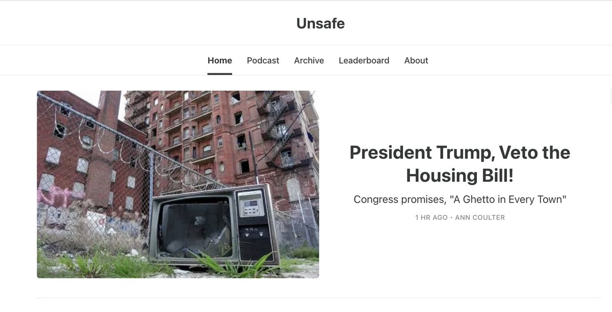 AnnCoulter's tweet photo. NEW COLUMN IS POSTED!

President Trump, Veto the Housing Bill! https://t.co/AMwseoNz3R