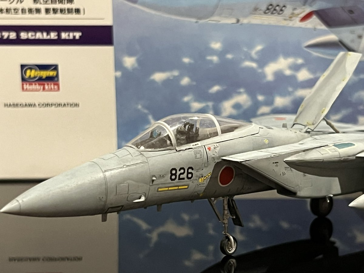 kkfactoryplamo's tweet photo. ハセガワE12  
1/72 F-15JイーグルJ.A.S.D.F

完成しました✨

昨年の百里でタ���シングしながらエアブレーキをパタパタやってくれてる時の感じで作りました。
制空迷彩が思うようにキマりませんできたが、教訓と学びの多い制作になりました🤤

#ハセガワ
#F15 https://t.co/vlk0aajHYF