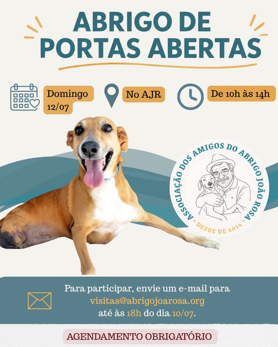 abrigojoaorosa's tweet photo. 🏠 ABRIGO DE PORTAS ABERTAS 🏠

Convidamos vocês para um domingo de aquecer os corações! Venha nos visitar! 🌻

📅Qual dia? 12/07 (domingo).
📍Onde? No Abrigo.
⌚Horário: 10h às 14h.

⚠️ A visitação, interna ou externa, só acontece mediante agendamento! https://t.co/iAWP3S0Q4L