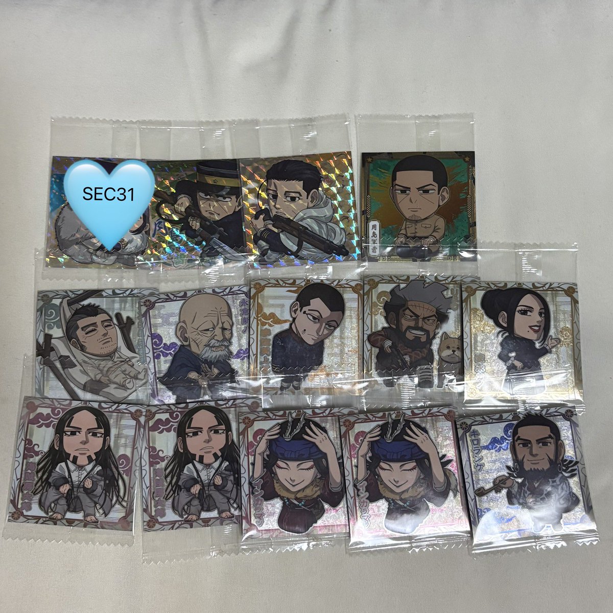 r_____om's tweet photo. 【交換／譲渡】ゴールデンカムイ にふぉるめーしょん ウエハース ステッカー

譲: SEC31, SR尾形 月島, R月島, Nインカラマッ 門倉 家永 海賊 二瓶&amp;リュウ キロランケ 宇佐美 永倉

求: SR鯉登＞杉元 アシリパ(何でも)＞辺見
又は1点100円＋送料 (3点〜)

郵送希望。お気軽にお声掛けください。 https://t.co/EX9gyPTdMk