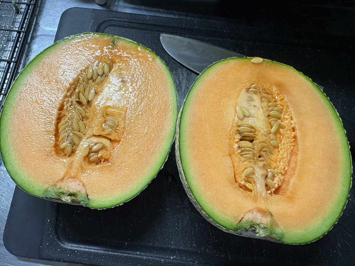 game2121pen's tweet photo. 安くなってるメロンは熟してて食べ頃。 https://t.co/0LEAn4FdBp
