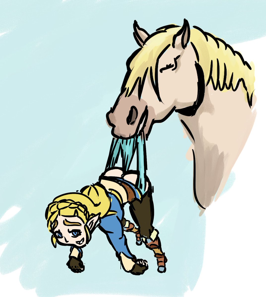 SapphireFlash15's tweet photo. Zelda gets to trot around with her horse, but instead of her being in a saddle it's in her panties! 

It was nice to draw an animal this time! Also I think it's rare to see a horse wedgie, so that was also pretty fun

#wedgie #girlwedgie #wedgiegirl https://t.co/BJHgb5U1kj