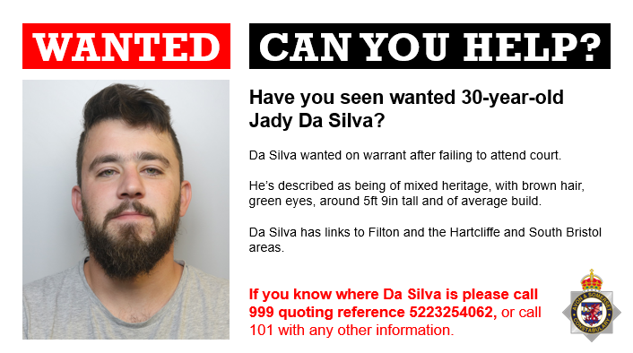 ASPolice's tweet photo. We are appealing for the public's help to find wanted 30-year-old Jay Da Silva.

He is wanted on warrant after failing to attend court.

If you can help, please call us and quote reference 5223254062. https://t.co/KPvIOt6BCm