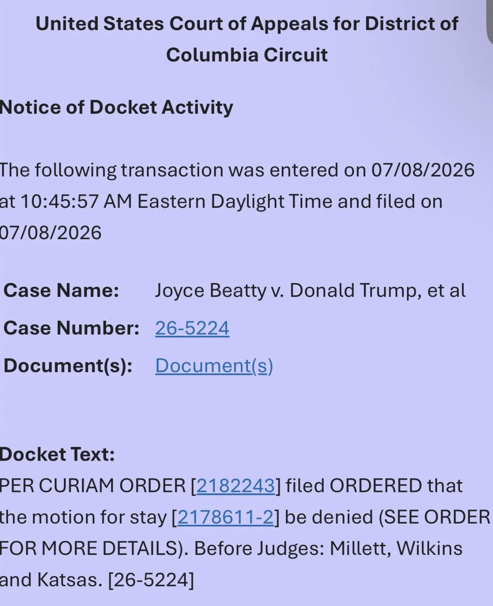 NormEisen's tweet photo. BREAKING: another victory against Trump's corruption 

DC Circuit refuses Trump ask to stay our win in District Court that required the removal of Trump's name from the Kennedy Center  

The name stays off during appeal! H/t to @DDAction_ , WLG &amp; our client @RepBeatty https://t.co/mVYhVAlkF6
