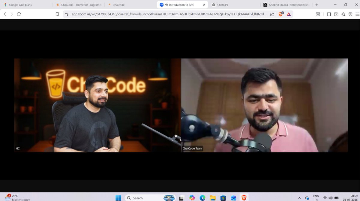 theshobhitshkla's tweet photo. Day 4 of the GenAI Cohort at Chai aur Code
By @Hiteshdotcom and @piyushgarg_dev
#GenAI #ChaiAurCode #100DaysOfCode #BuildInPublic #LearningInPublic https://t.co/G5sFM9JqPg