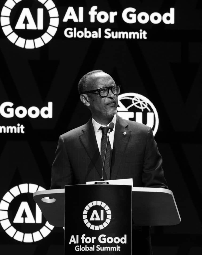 RwandaSunCom's tweet photo. "There are many success stories about what our young people are doing on the continent with artificial intelligence. We have to invest in them. It will be a win-win for everyone."

President Kagame at the AI for Good Global Summit 2026.
@AIforGood https://t.co/yIHvyiduph
