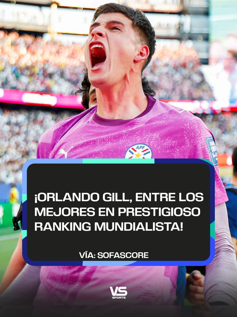 SomosVsSports's tweet photo. #VsSportsSomos26 | No podía faltar 🔥🇵🇾

El arquero albirrojo, Orlando Gill, figura en el top 5 de las mejores notas individuales hasta octavos de final del Mundial.

Nuestro compatriota acumuló un 7.88 con la selección paraguaya, según el prestigioso medio tecnológico 'Sofascore'.

¡Qué grande,  Orlando ! 👏

#Mundial07