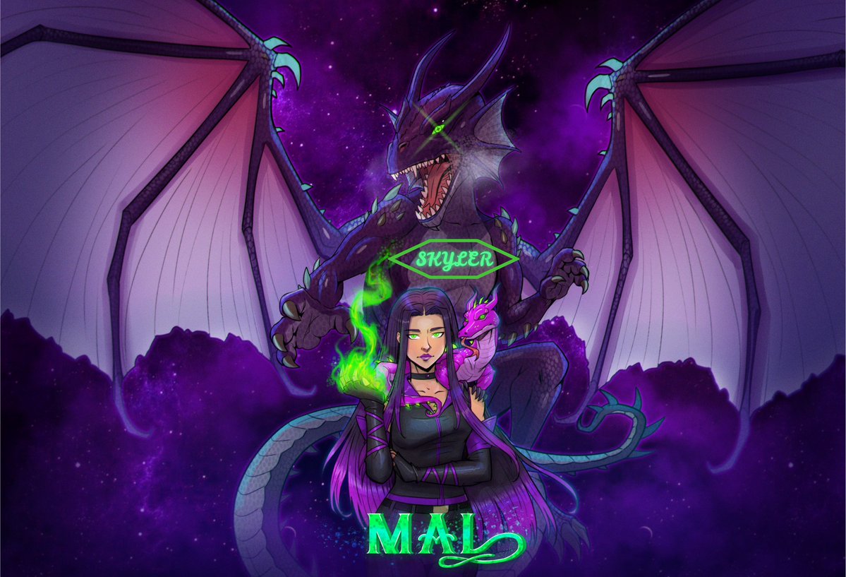 SkylerVedas's tweet photo. The dragon isn't just behind her it's a part of who she is This commissioned piece I drew basically features Mal, accompanied by Maleficent on her shoulder, with her massive dragon transformation behind her
#descendants #commission #dragonart #loveart #digital_artist #ocs https://t.co/Qal0Pxt1aM
