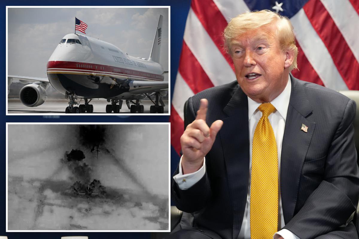 defense_civil25's tweet photo. 🚨Update: President Trump abruptly announced Wednesday that he would not fly out of Turkey aboard his luxurious new Air Force One — stoking speculation that the Qatar-donated jet may be vulnerable to Iranian fire as the war restarts! 

Reports that Trump will fly home in an unidentified Air Force jet for safety reasons, using the old Air Force One as a decoy!!