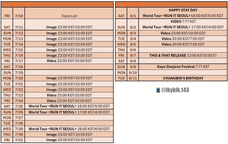 ikyklkDOT143's tweet photo. This&amp;That Timetable 🧡🗓️ https://t.co/tinV6UDApz