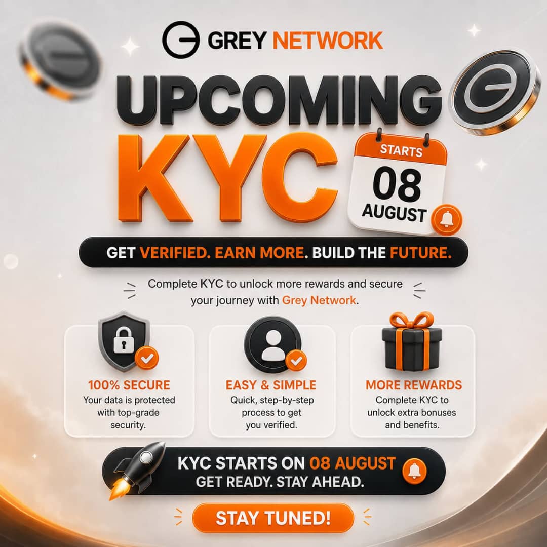 grey_network_ct's tweet photo. ⏳ KYC Countdown Begins!

Only 1 month to go! 🚀 Grey Network KYC Phase 1 officially begins on August 8.

Keep mining, stay active, and get ready. Your GREY journey enters a new chapter with KYC. 🧡🩶 https://t.co/MoESMUnqkD