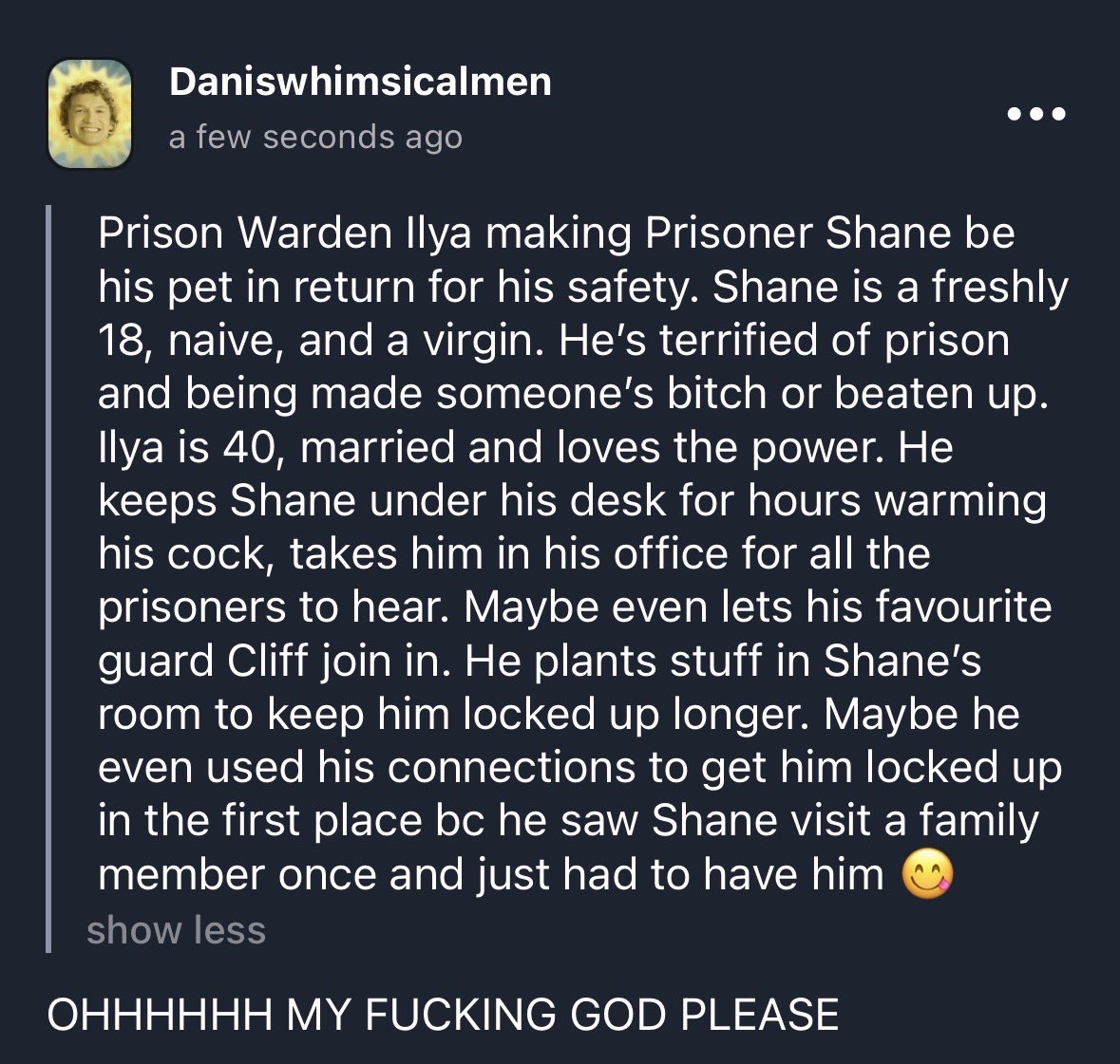 dwhimsicalmen's tweet photo. Prison warden ilya x prisoner shane :3 https://t.co/nFjCRGF6JU
