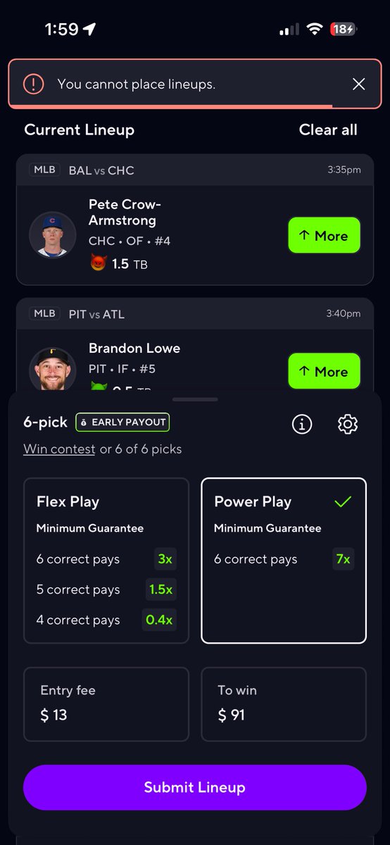 tito_19151's tweet photo. @PrizePicks @PrizePicks please help me please bro 🙏🏻 https://t.co/h3dtBuptF4