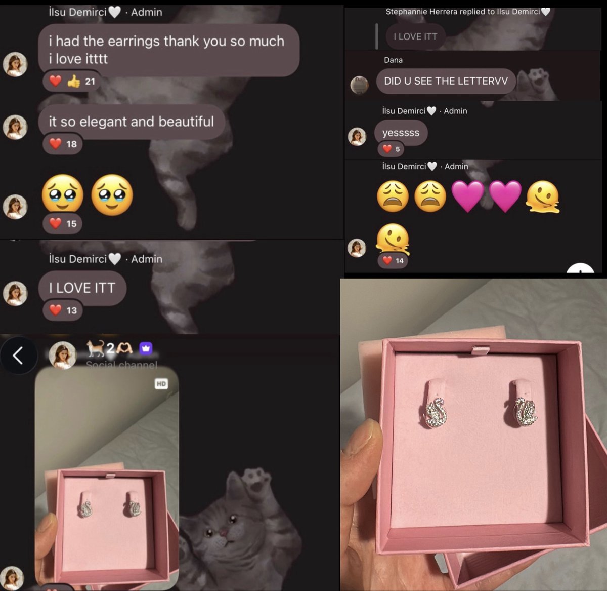 ilsumywife's tweet photo. ilsu finally got mine and dana’s gift (Swarovski swan earrings)we’re so happy she liked it u can tell by her messages how happy she was i love how she randomly came when we were talking about a random topic and came back AGAIN to say she loved them and sent picture🥹💗🫶🏻 https://t.co/ngTx75Utfx