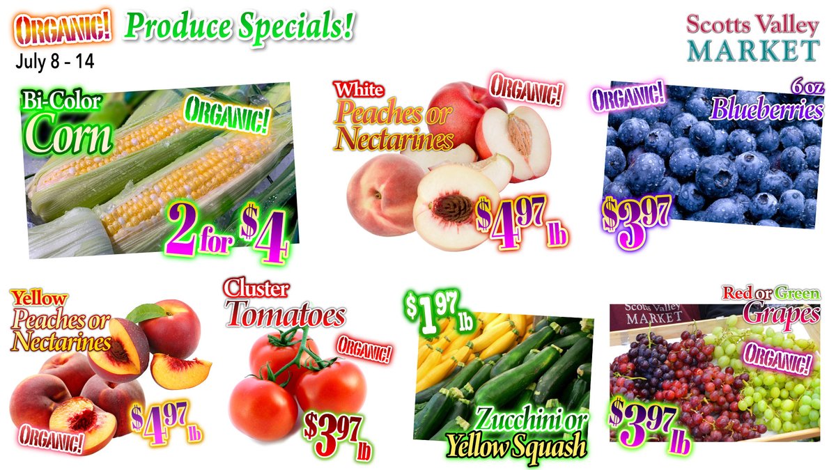 SVMkt's tweet photo. Great Deals on FRESH ORGANIC Produce at Scotts Valley Market! https://t.co/ot1jKrsNyf
