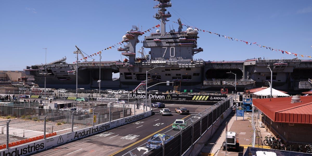 RoadandTrack's tweet photo. Here's how NASCAR built a race track on an active U.S. Navy base. https://t.co/h9UflOtoUZ https://t.co/GiDyWAQc0h