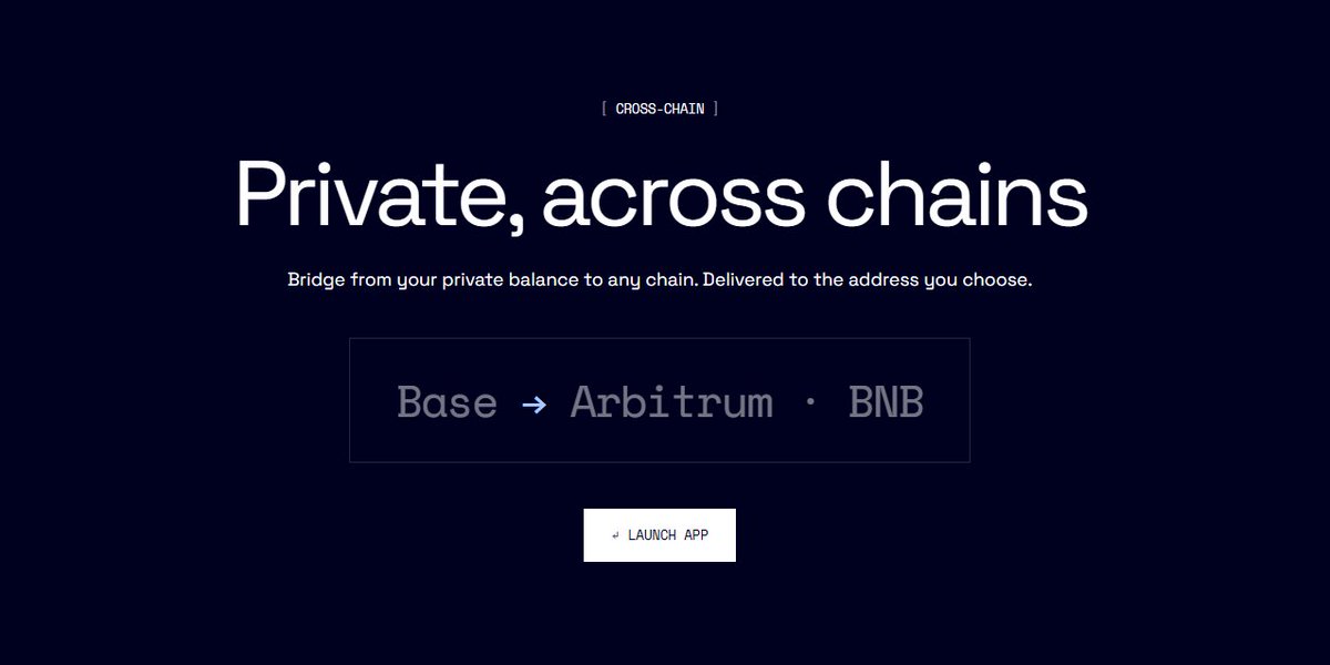 railB20's tweet photo. @base Privacy shouldn’t stop at one chain.

With RAIL20, you can bridge from your private balance on Base to Arbitrum and BNB Chain  delivered directly to any address you choose.

Private across chains.

Try it now → https://t.co/f9jUl3aAG4

#B20 #Base #Privacy https://t.co/Q6lkSQNtIQ