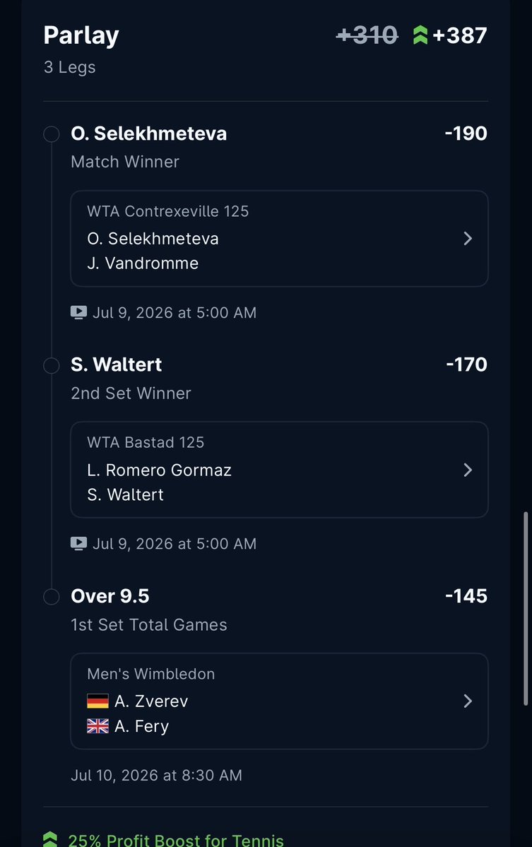 NCEVBets's tweet photo. Thescore Boost🏀⚾️🎾

All the top +ev builds available right now laying off the 4 leg boost for TheScore today.

Tracking at $10 to win $51.91🏀
Tracking at $10 to win $73.75⚾️
Tracking at $10 to win $48.70 https://t.co/NIS1eEIuvp