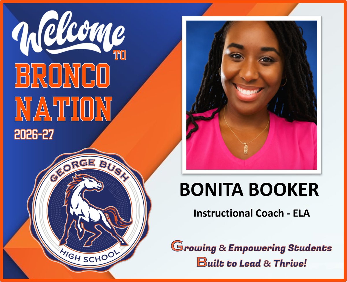 BHS_Broncos's tweet photo. Welcome to #BroncoNation Mrs. Booker! #ThisisPersonal #BroncoTough #LetsRide https://t.co/mMPAmLlcWb