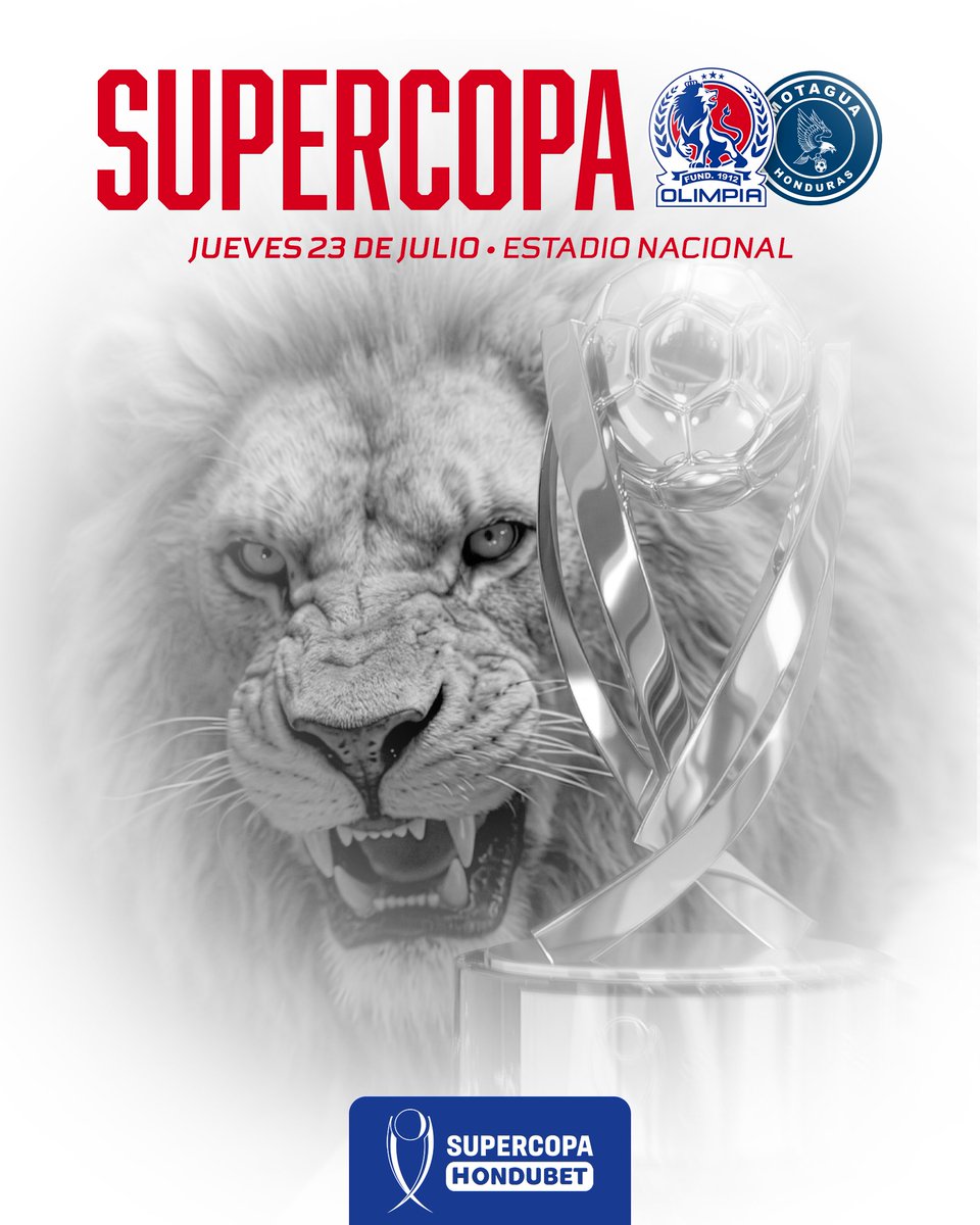 CDOlimpia's tweet photo. El león al acecho de una nueva copa.
Vamos juntos, vamos por la Supercopa 2026 este 23 de Julio en el Estadio Nacional. 🦁 https://t.co/0xg99MUP45
