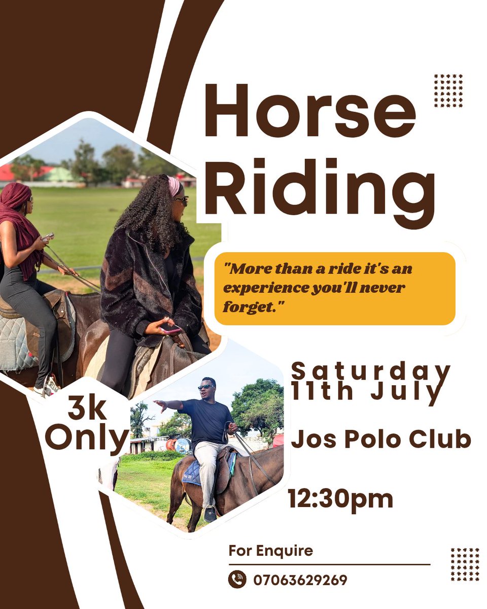 IamSocialMallam's tweet photo. Another exciting adventure coming up this Saturday.
Let's link up for horse riding experience.
Interested drop me a DM https://t.co/veHcuFlSlu