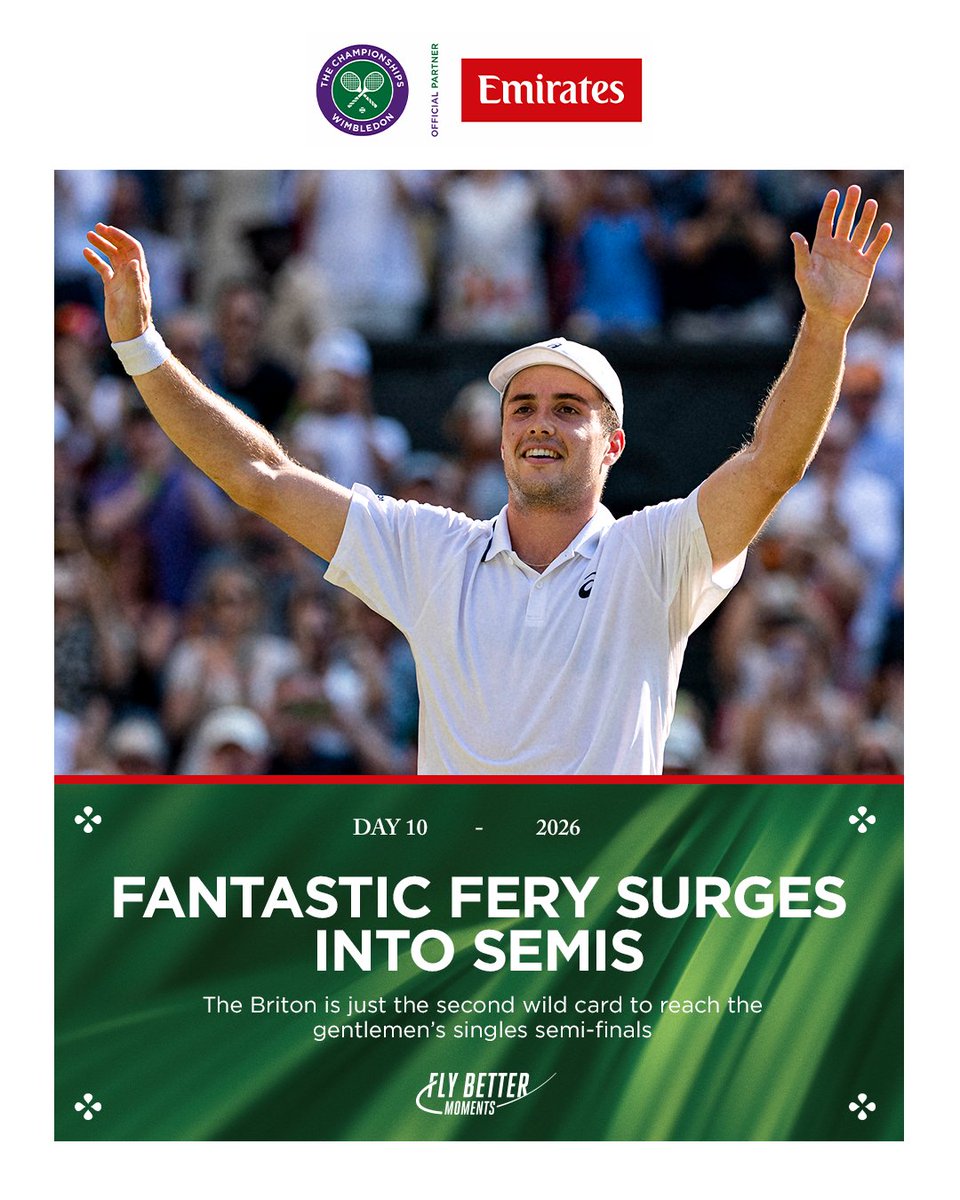 Wimbledon's tweet photo. Day 10 Fly Better Moments brought to you by @emirates. https://t.co/lGuCSS9Tjx