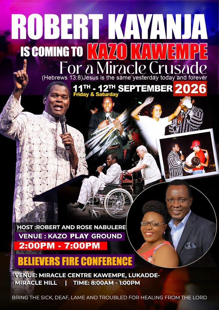 MissionsDirecta's tweet photo. Kawempe Mwagawulide ?

It is Pastor .@RobertKayanja in a Miracle Crusade

11th - 12th September 2026
Kazo Play Ground

Bring the Sick, the blind, the Lame. God has a Miracle with your name on it.

#KWPMiracleCrusade | #KayanjaInKawempe #KawempeMiracleCrusade https://t.co/YnuPlxAdxj