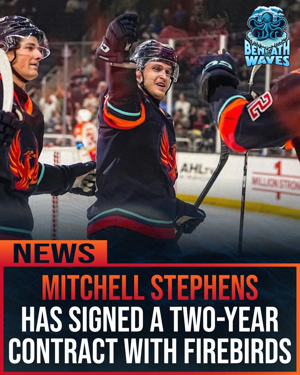 BTWSEA's tweet photo. CV LOCKS IN STEVIE!

The Coachella Valley @Firebirds announced today that Mitchell Stephens was signed to a two-year #AHL contract.

Last season, he played in 69 games with 12G/15A. He has played in 123 NHL games, 28 with the #SeaKraken.

📸: AOL https://t.co/jhNIFmyVtb