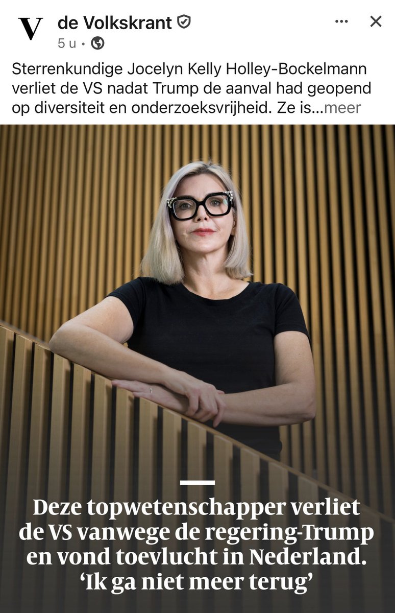 paulcliteur's tweet photo. Kom op, Volkskrant. Deze mevrouw is helemaal geen “topwetenschapper” maar een woke-wetenschapper. En omdat de VS nu vooruit loopt in afscheid nemen van woke-activisme krijgen wij deze dame gedumpt. Ten koste van getalenteerde Nederlandse wetenschappers. https://t.co/fCg3WphB15