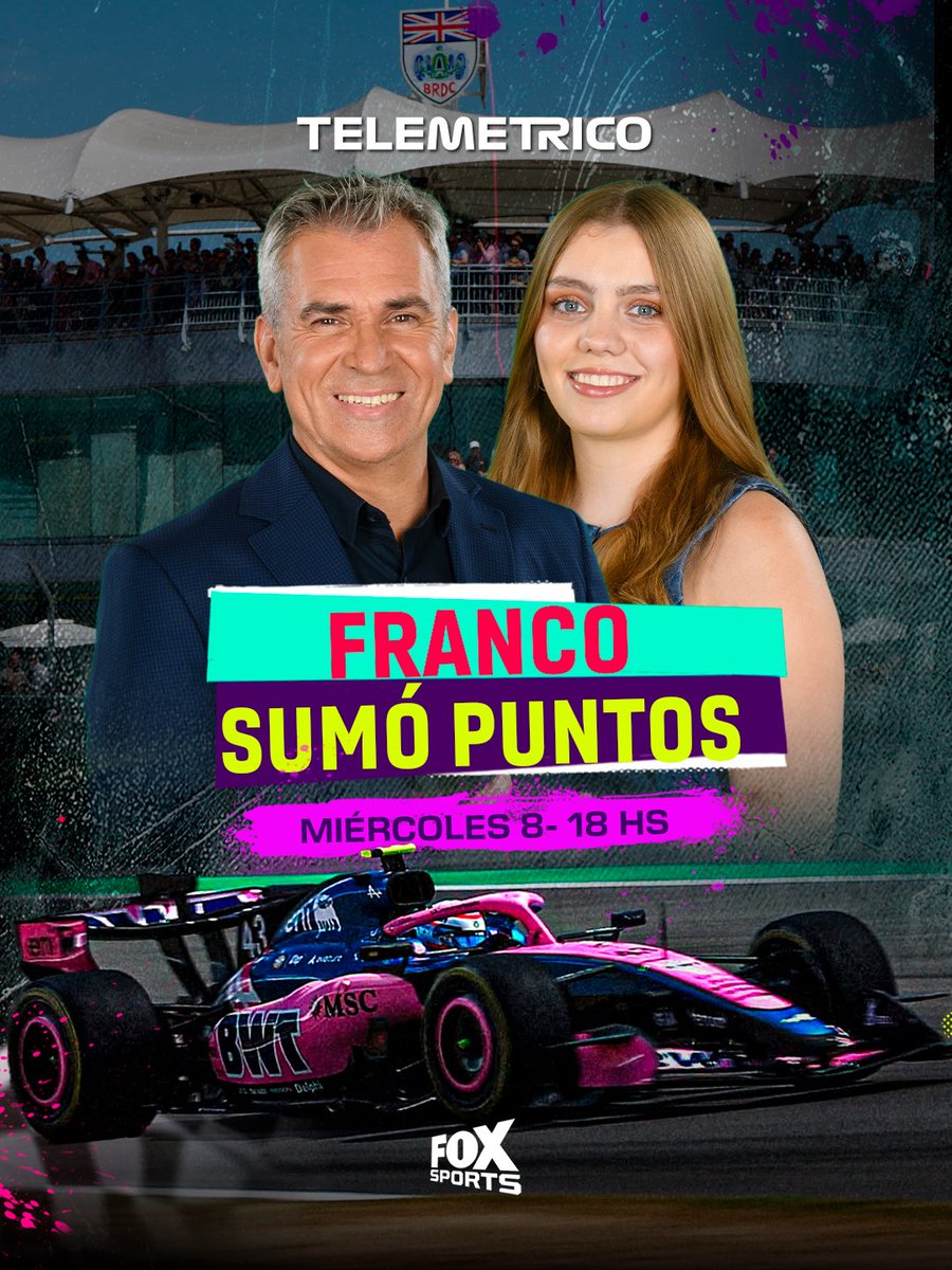 TelemetricoF1's tweet photo. 🚨TELEMÉTRICOS! #Hoy 18hs 🇦🇷

Sumate al streaming en vivo de #TelemetricoF1 con @puenteadrian y @f1andersen 

👉🏻 FRANCO SUMÓ PUNTOS 🏁 
https://t.co/cVRCfRO9Vt 

 #F12026 #Colapinto #F1 #F1xFoxSports #AdrianPuente 

@TelemetricoF1 #Formula1   #Telemetrico #VamosNene https://t.co/tINnkBjvme