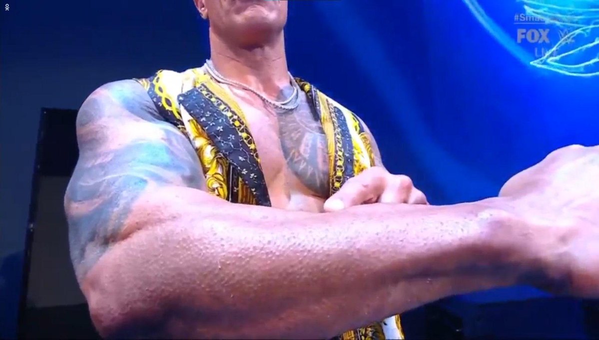 anthonydookins's tweet photo. He’s coming for the Cena belt and making it the people’s championship and gonna hit one of these https://t.co/UHFPbx2a6h