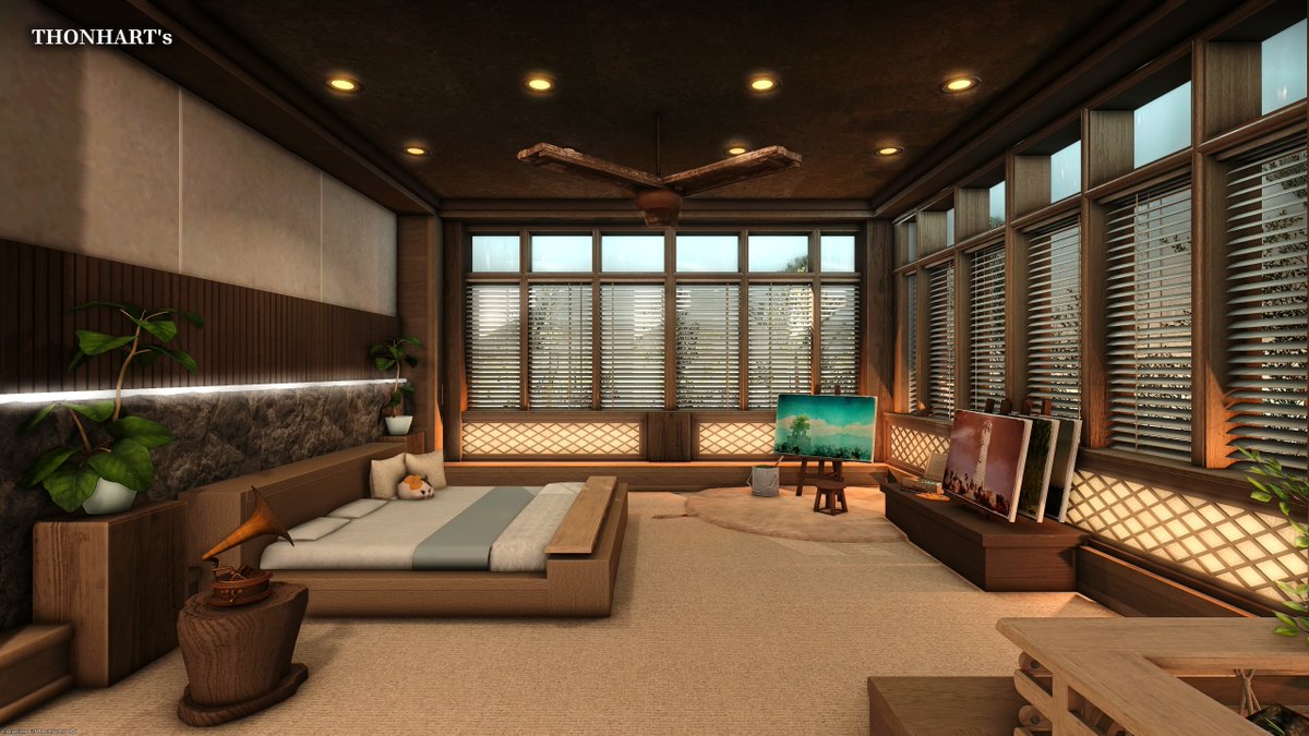 parkerthonhart's tweet photo. Braemar [M]

A modern earth-toned Japandi design, with finishing touches from @Mikumiku_ffxiv 

https://t.co/qaDwHuVPgx

#ffxivhousing  #ff14housing #FF14ハウジング #hgxiv #HousingEden https://t.co/ngqdovugsk