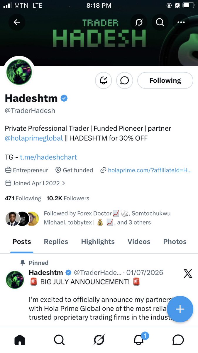 odj_david's tweet photo. @Techriztm @victorogedeode @PsychedeliaAcad @FundedNext @TraderHadesh Done ✅✨ https://t.co/hBexmDW5iz