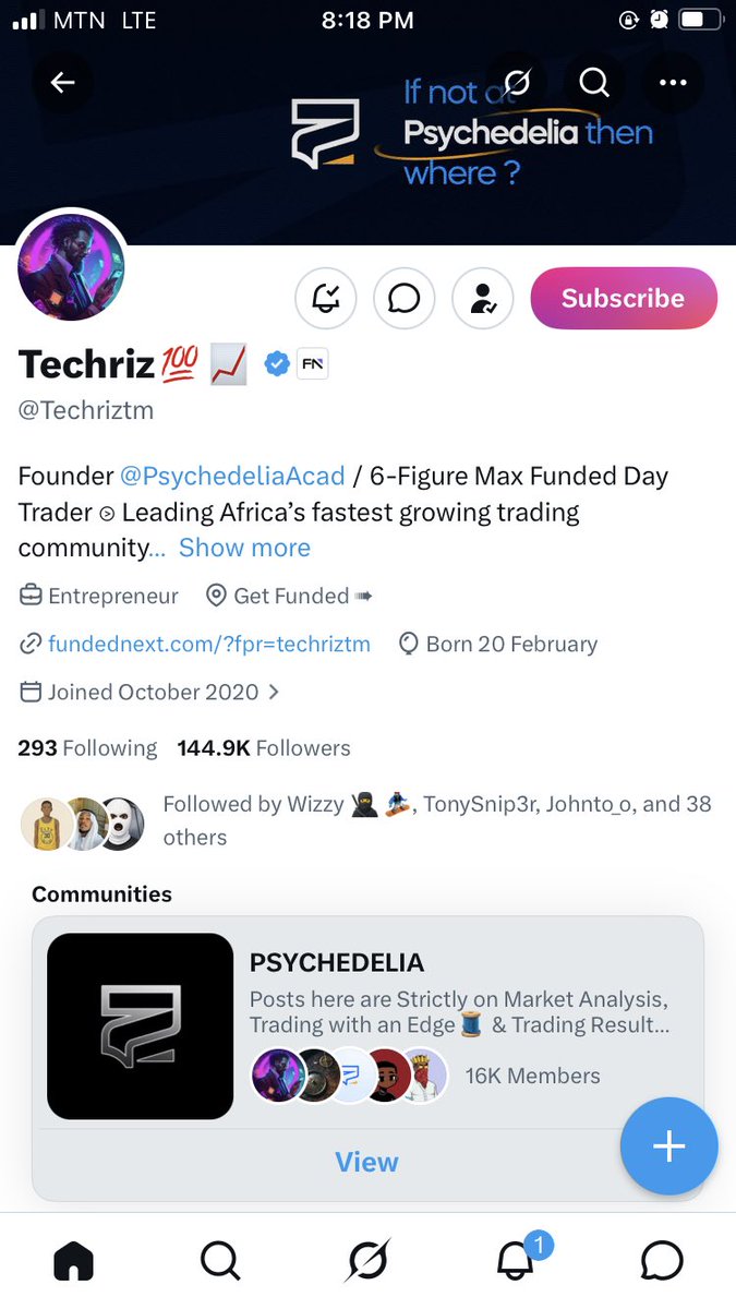 odj_david's tweet photo. @Techriztm @victorogedeode @PsychedeliaAcad @FundedNext @TraderHadesh Done ✅✨ https://t.co/hBexmDW5iz
