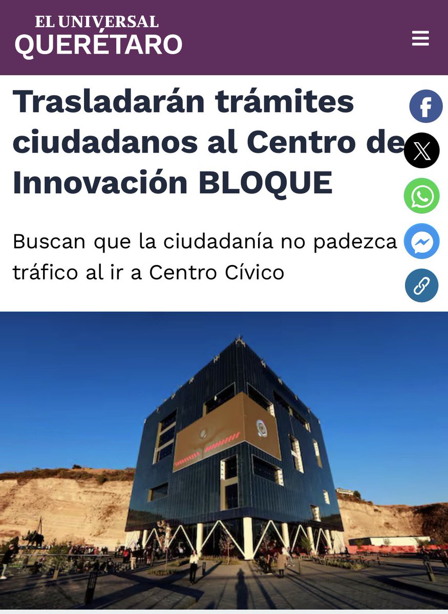 AvseFernando's tweet photo. ¿Facilitar trámites? 

¿Y en el @qromunicipio sabrán que no todos los ciudadanos tienen automóvil para llegar a #Bloque? 

Ese edificio sigue siendo un elefante blanco con una accesibilidad limitada, ninguna ruta de #Qrobus llega a ese punto y ni hablar de las dificultades para caminar en la zona.