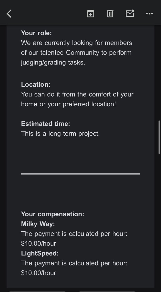 Taheer_Defi's tweet photo. Just got in invited to project Lightspeed and Milkyway on Oneforma while to TL is so crazy and fixated on outlier. 
What i love the most about this invite is that it says, “This is a long term project”. 

Any thoughts? https://t.co/b6xEHQdirC