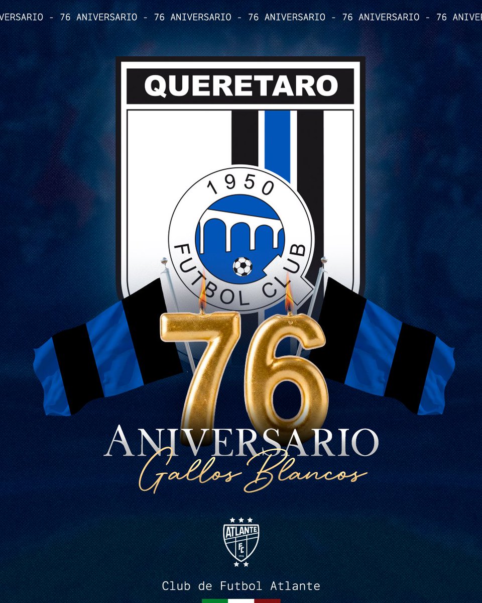 Atlante's tweet photo. Abrazo a los 4️⃣4️⃣2️⃣ ¡Feliz aniversario, @Club_Queretaro! 

Nos vemos pronto 😏

#LesGusteONoLesGuste 
#LesPrometimosVolver https://t.co/nZYWVaKKkb