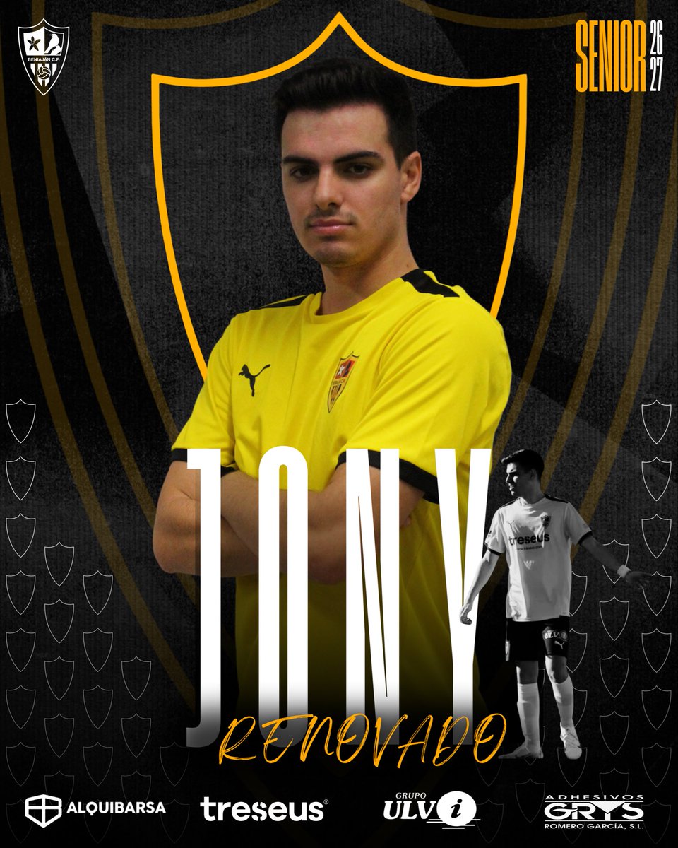 BeniajanCf's tweet photo. //JONY//

Jony sigue junto a nosotros una temporada más‼️

Un mediocentro con gran visión de juego y desplazamiento que aportará sus cualidades para fortalecer el centro del campo👏🏻

ORGULLOSOS DE QUE CONTINÚES JONY💛🖤 https://t.co/tOTsBoiCxU
