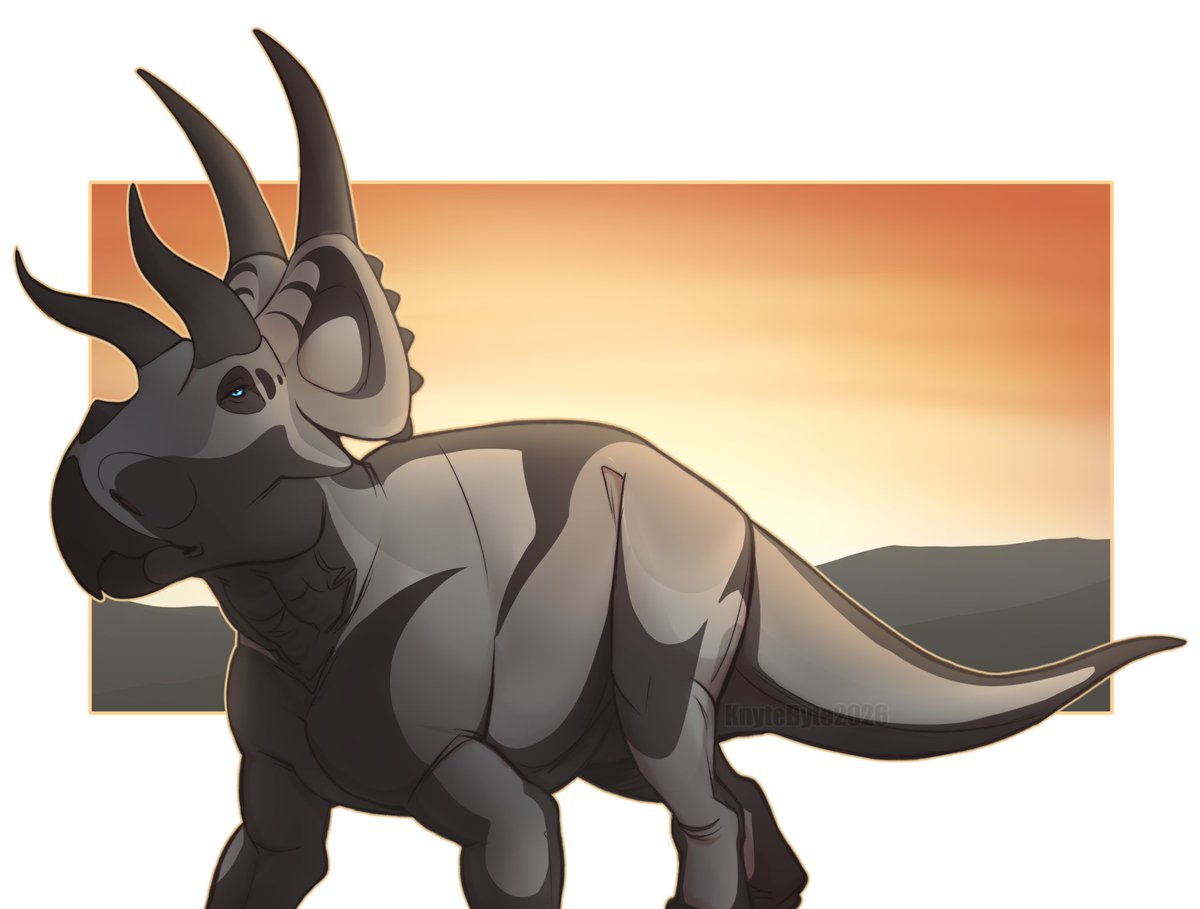 KnyteyBytey's tweet photo. Artfight dinosaur attacks and revenges so far! Am I obsessed with ceratopsians? Yes, I am 😂 #artfight2026ㅤ #teamcomedy https://t.co/hgWcSxzYvD
