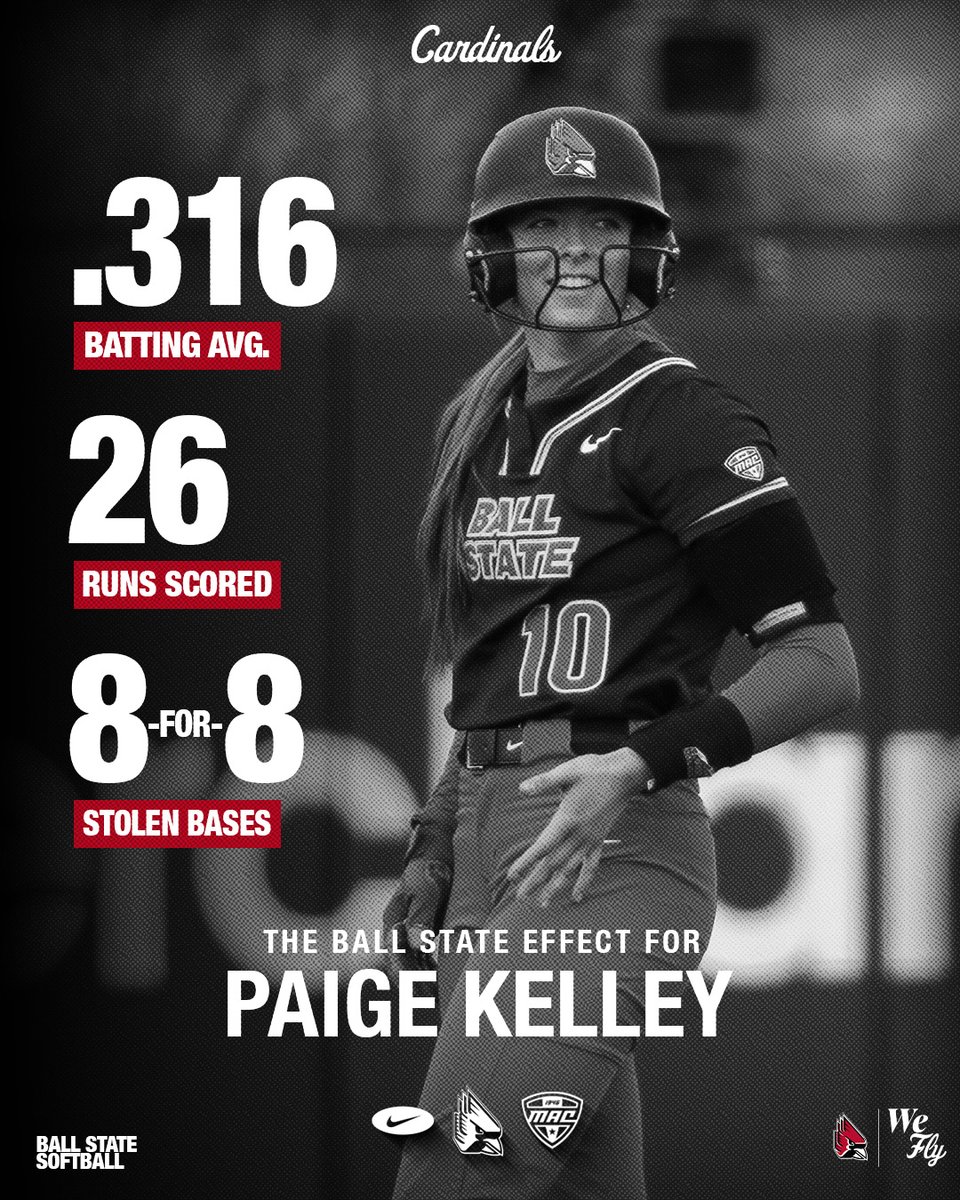 BallStateSB's tweet photo. Paige Kelley (@paige_kelley8) impressed in her debut season, earning MAC All-Freshman Team honors after ranking among the team leaders in batting average, runs scored and stolen bases

#ChirpChirp x #WeFly https://t.co/g4QIfQn6Oy
