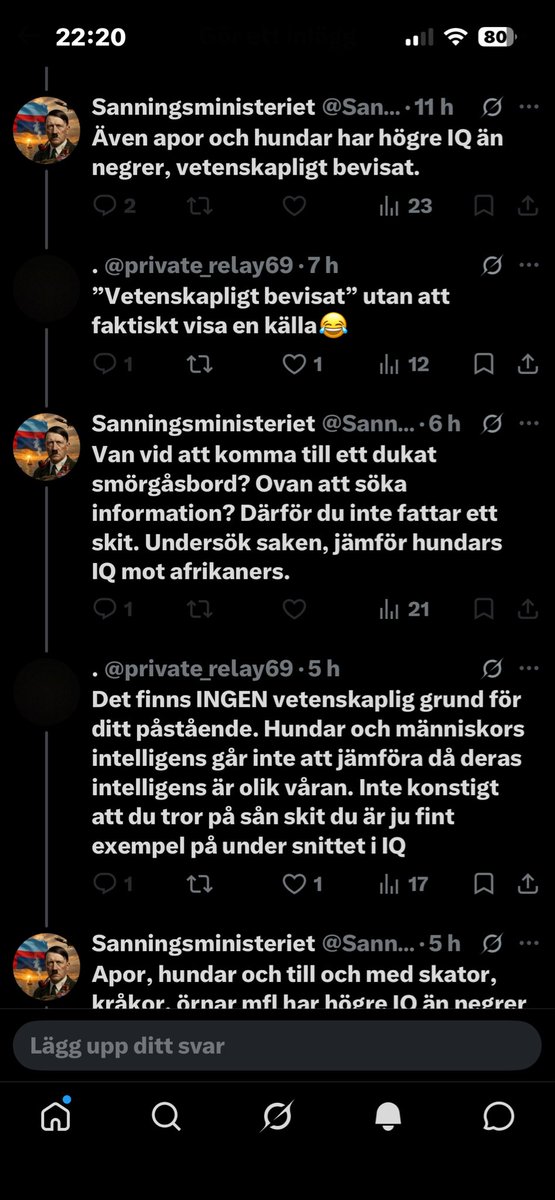private_relay69's tweet photo. Denna pajas argumenterade med mig hela dagen utan att använda någon riktig källa. När jag tog fram mina källor tog han bara upp påståenden byggda på hans låg intelligenta rasism. Han svarade sedan med en bild och blockade mig sedan. Är det såhär alla rasister gör när dem förlorar https://t.co/ne3YN5Lseo
