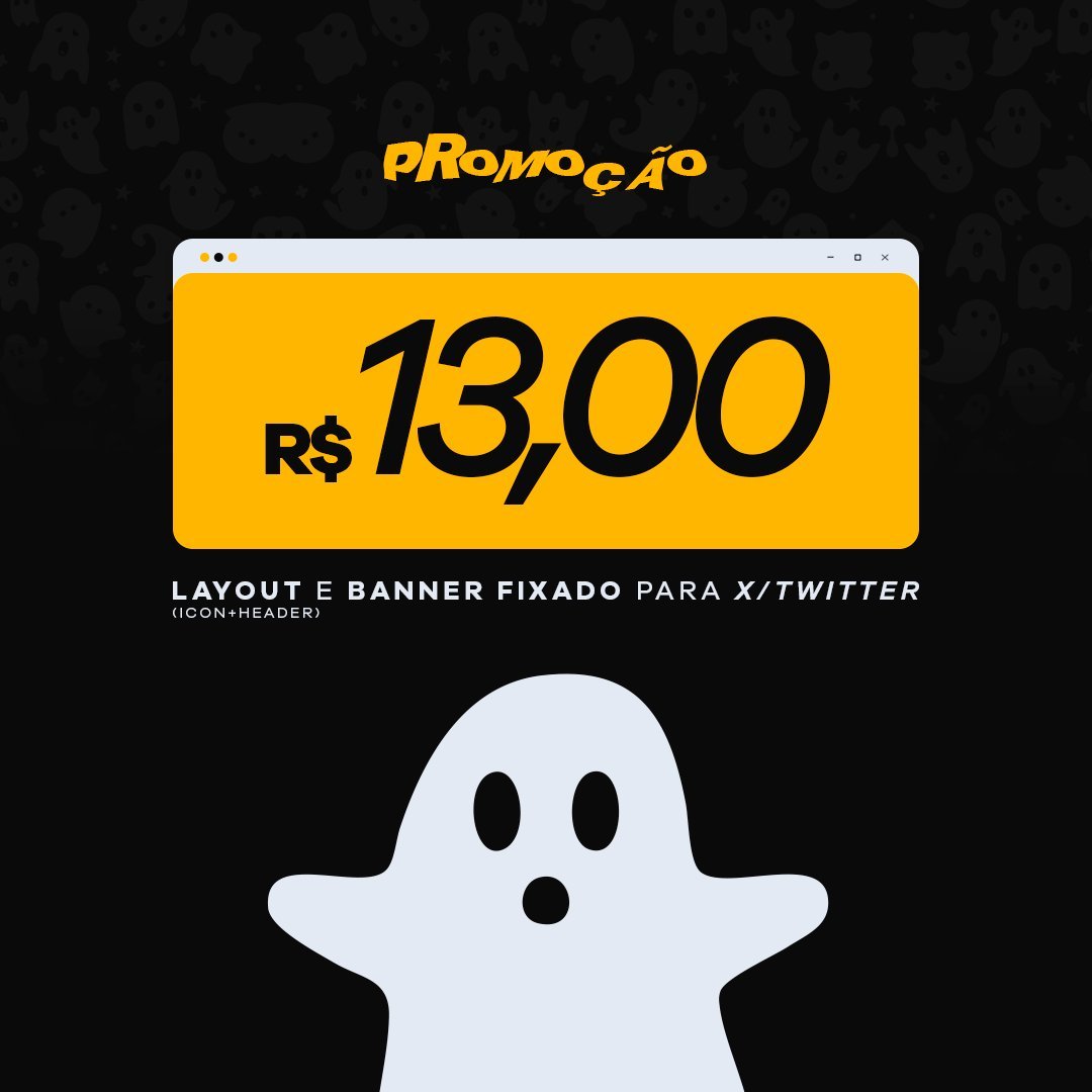 ghostdsgn's tweet photo. ✦ PROMOÇÃO ✦

Header + Icon + Banner = R$13,00!
💌Pedidos via DM! https://t.co/rpWCkNQqWu