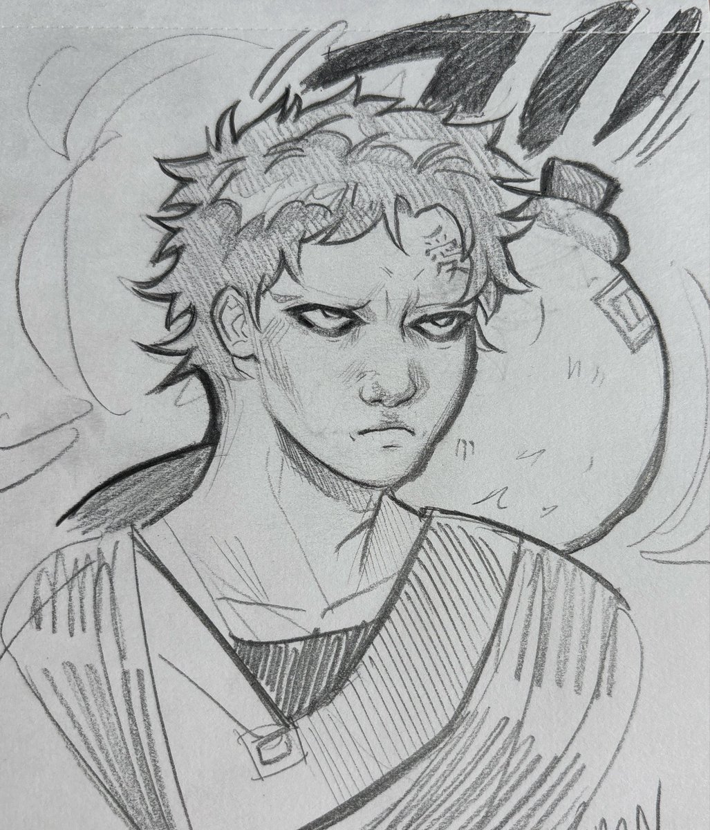 Armadastaar's tweet photo. @TimeAndSpace_42 is introducing me to #naruto and I really like the sand guy he’s cool (I made this on my lunch break at work)
#art https://t.co/rCVSHBxH9n