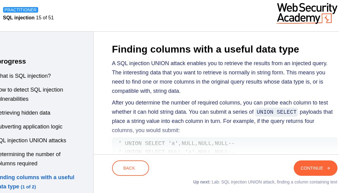 Cypher_484's tweet photo. SQLi UNION attack — retrieved data from another table and logged in as administrator. ✅
The payload:
 ' UNION SELECT NULL,'yB7TTZ',NULL--
First find the column that accepts strings. Then pull whatever you want from any table.
Databases talk too much when you know how to ask.👀 https://t.co/L15d89APKw