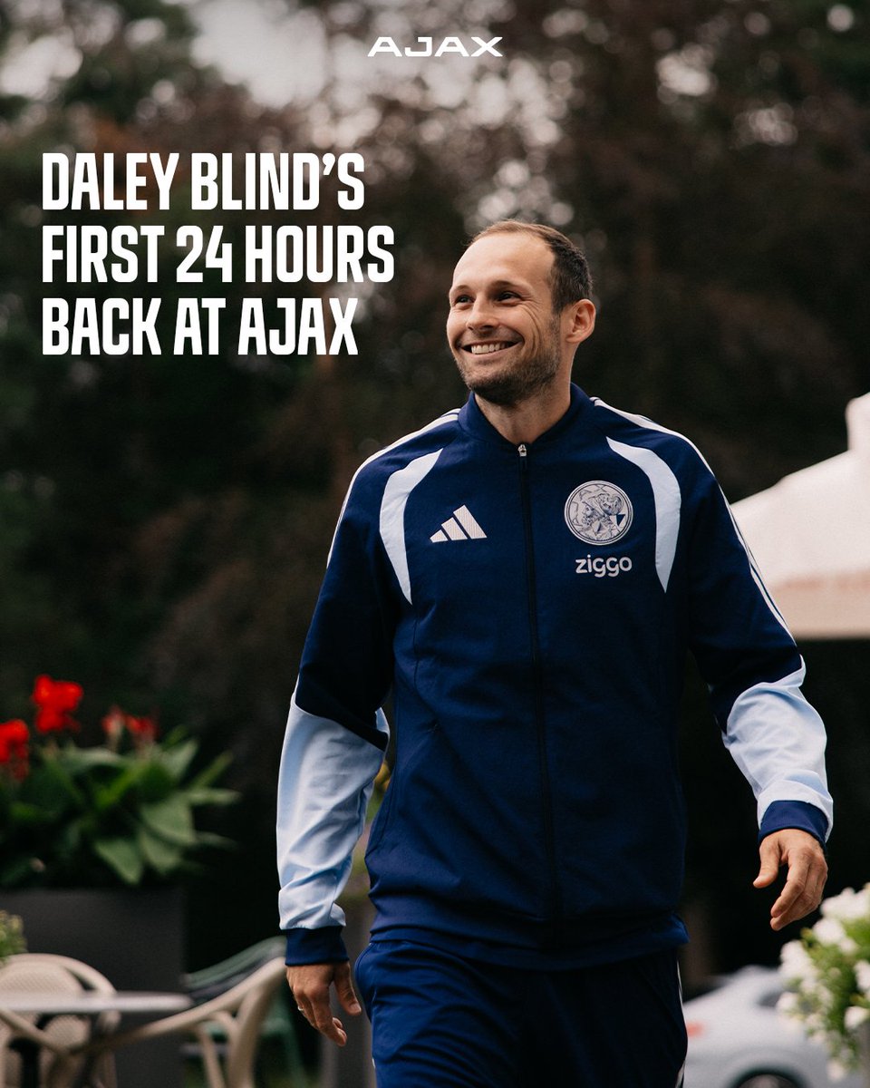 AFCAjax's tweet photo. Blind returns: his first 24 hours back at the club ❤️‍🔥