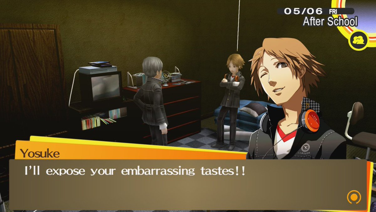 HowliteHD's tweet photo. How does this fucker keep getting more gay with every word out of his mouth. Why do you want to know his tastes Yosuke. https://t.co/NxWhkspmdI